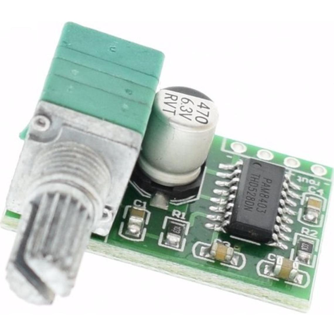 Robotekno Ses Yükseltici Mini Amfi Devresi PAM8403 Stereo 3W Amplifier 5V