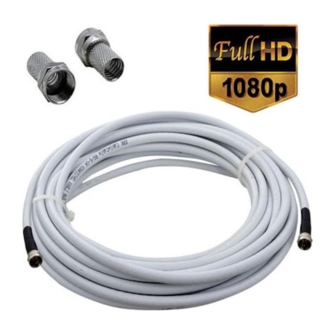 Daix Anten Kablosu 15 Metre Rg6/u4 Beyaz Çanak Anten Kablo