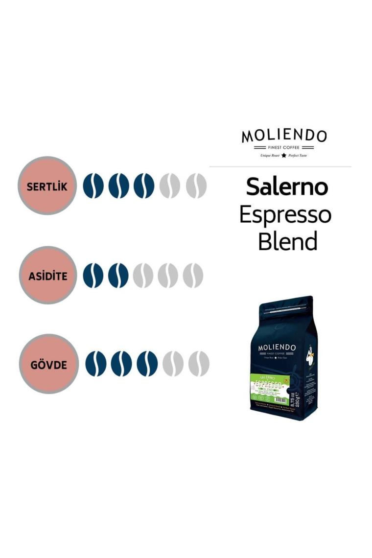 Salerno Espresso Blend Kahve (ÇEKİRDEK KAHVE) 250 G