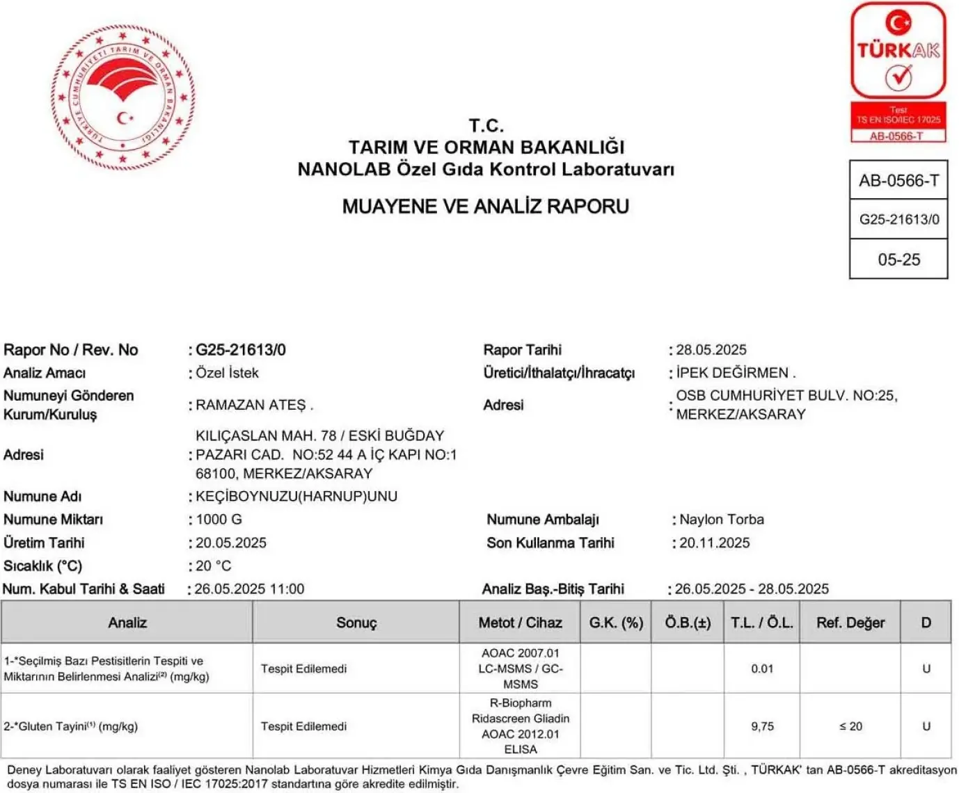 Ipek Değirmen Tam Çavdar Unu  Katkısız  Çavdar Unu 15 kg