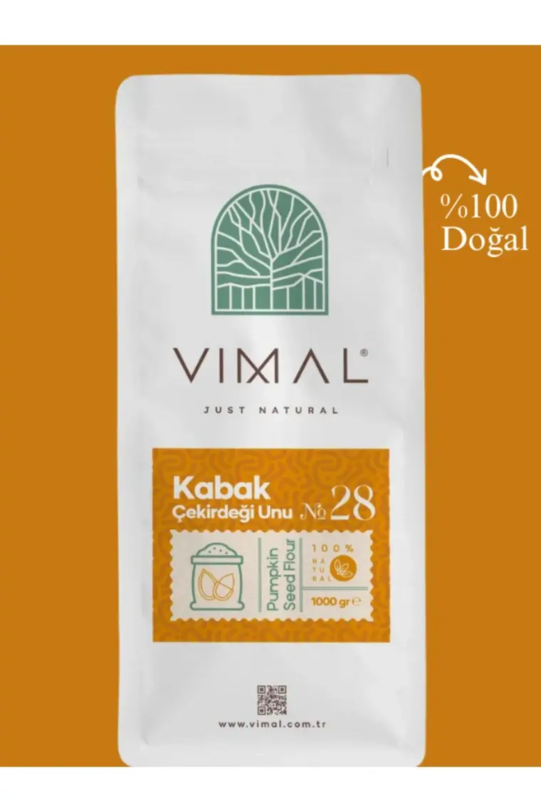 Vimal Kabak Çekirdeği Unu Saf, Doğal ve Katkısız 1000 gr Kilitli Ambalaj