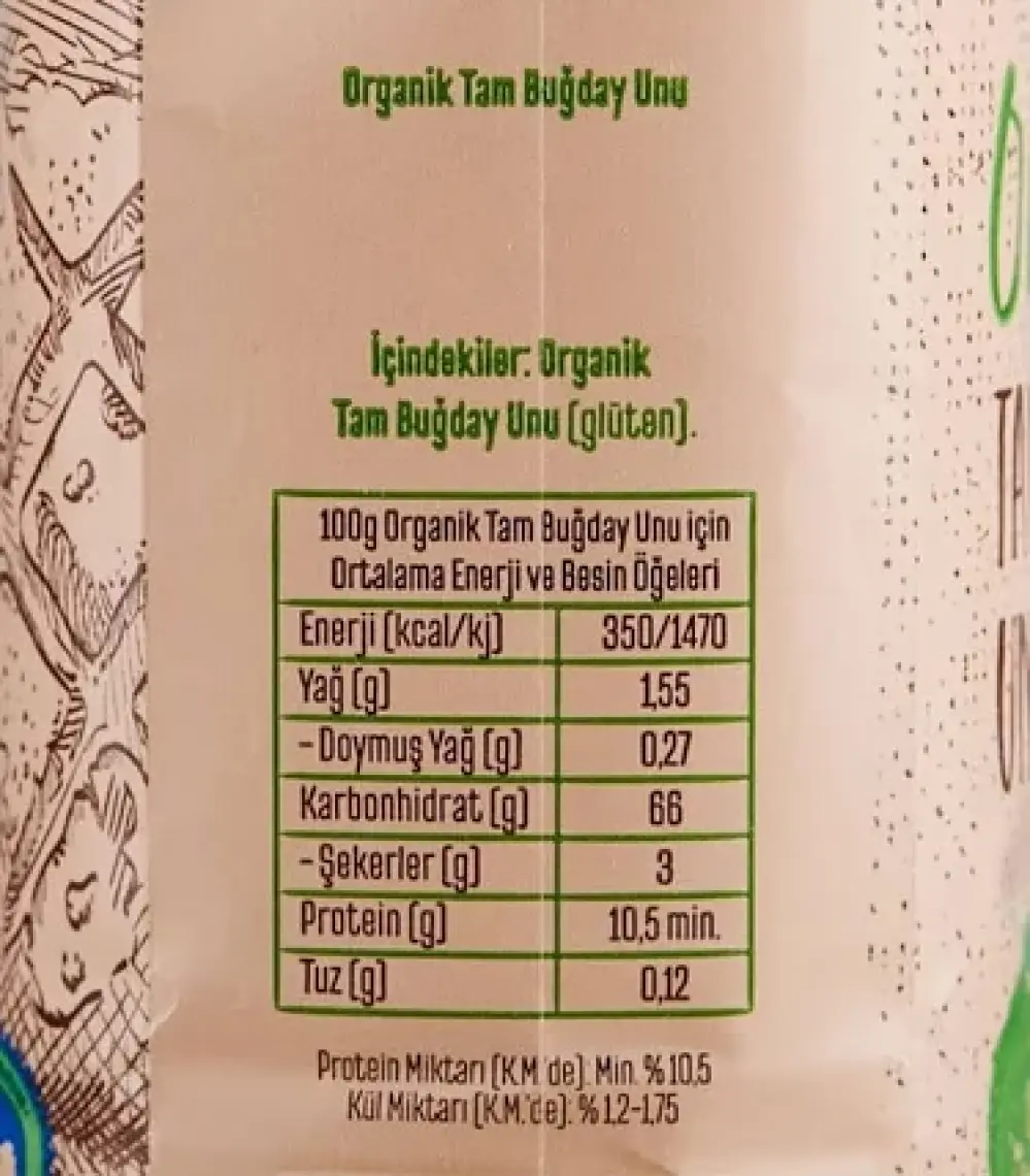 Tellioğlu Organik Tam Buğday Unu (1 Kg)