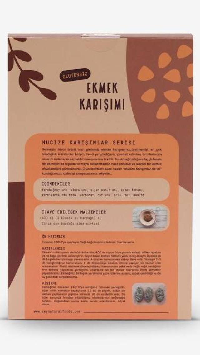 Cey Natural Glutensiz Ekmek Karışımı 300 gr
