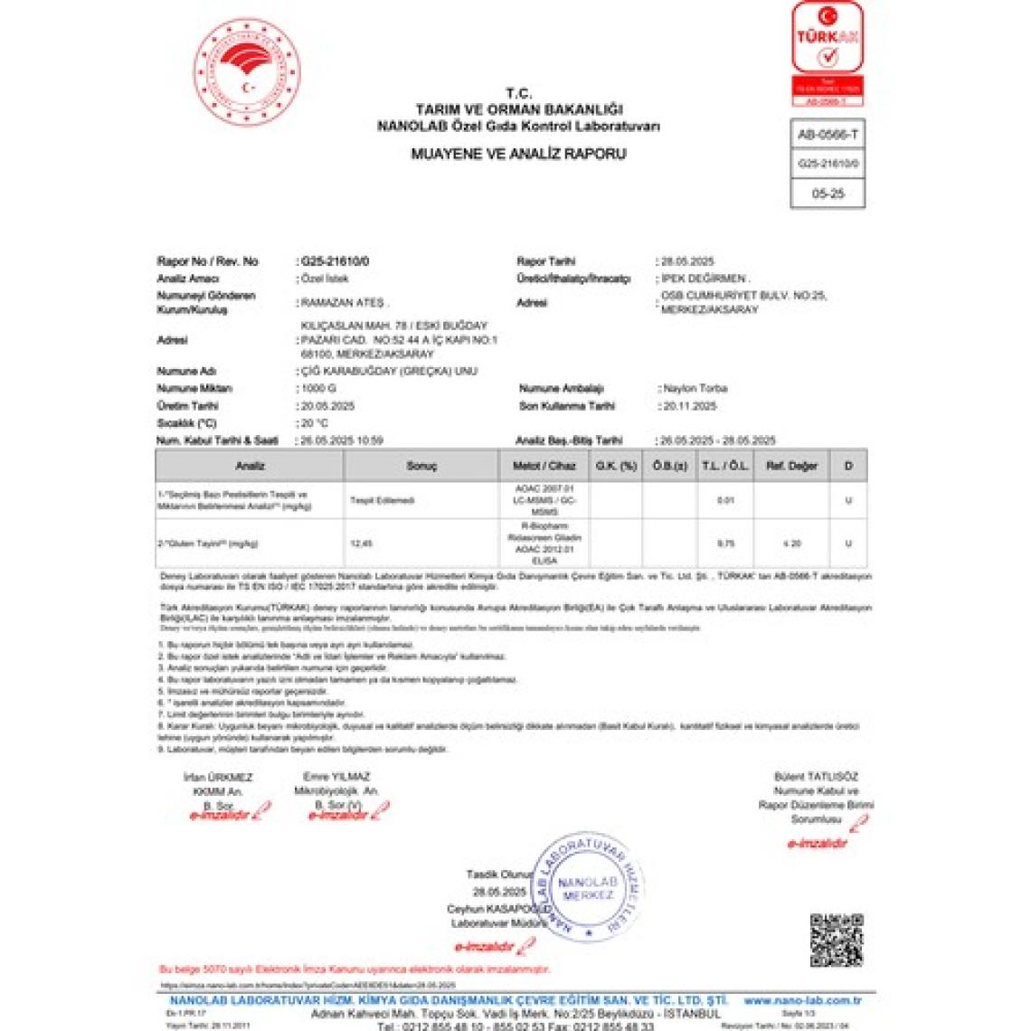 Ipek Değirmen Glutensiz Çiğ Karabuğday Unu Greçka 250 gr
