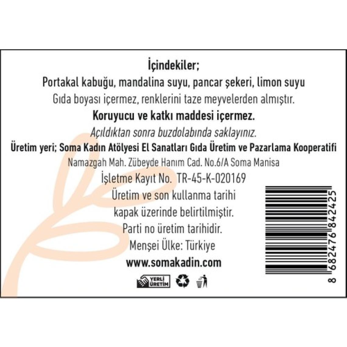 Soma Kadın Atölyesi Portakal Kabuğu Reçeli Katkısız Ev Yapımı - 380 gr