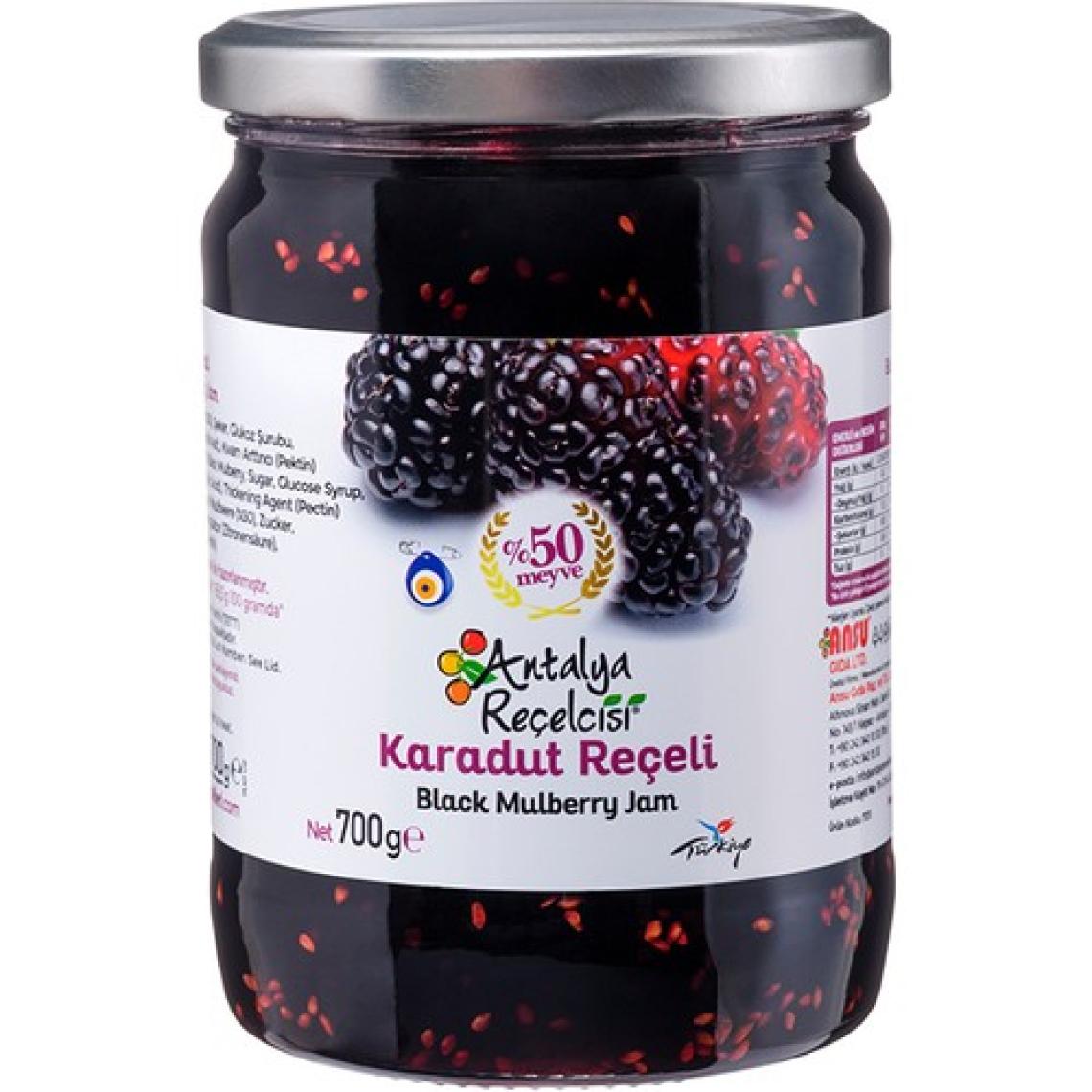 Antalya Reçelcisi Karadut Reçeli %50 Meyve Klasik Seri 700 Gr