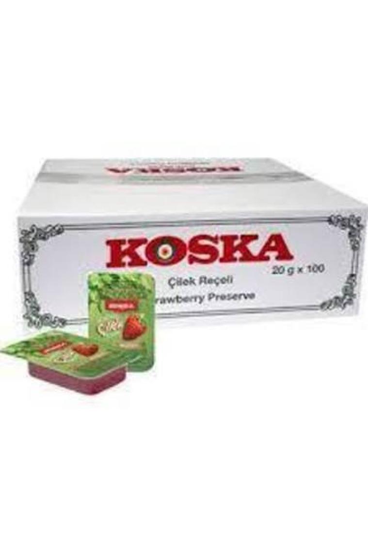 Koska Çilek Piknik Reçeli 20 gr x 100 Adet