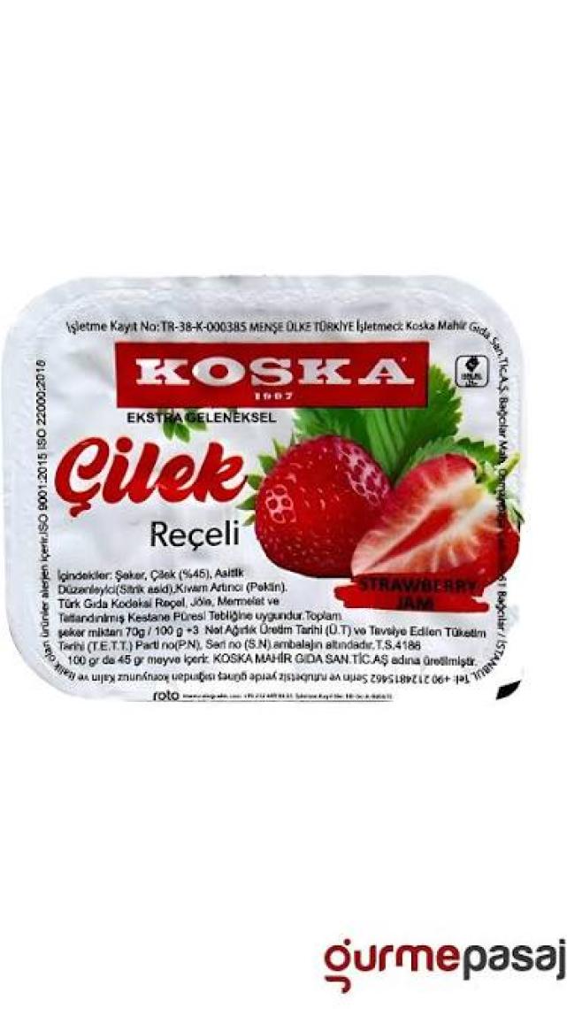 Koska Çilek Piknik Reçeli 20 gr x 100 Adet