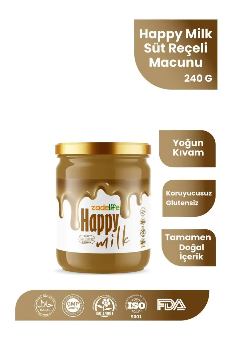 Zadelife Happy Milk Süt Reçeli 240 gr