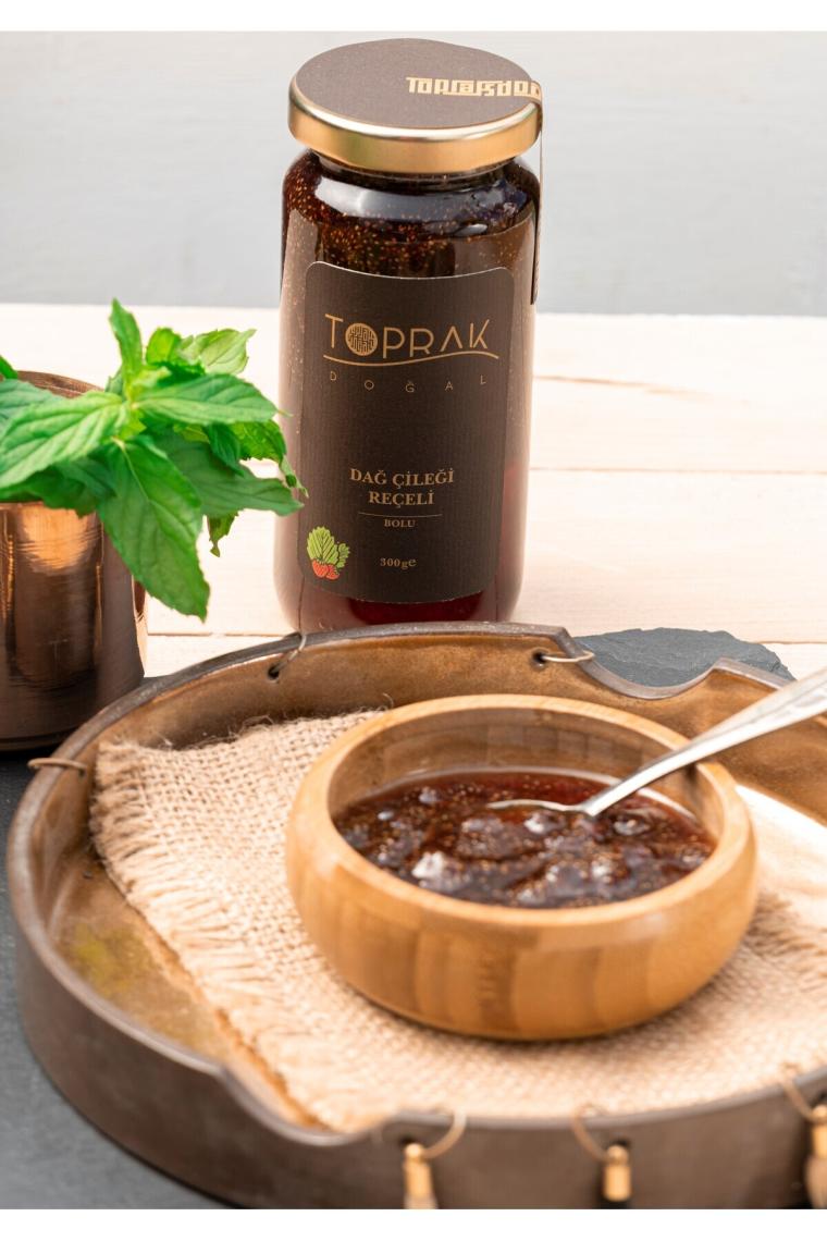 Toprak Doğal Dağ Çileği Reçeli 300 G - Yeni Sezon Dağ Çileği Reçeli - Çilek Reçeli
