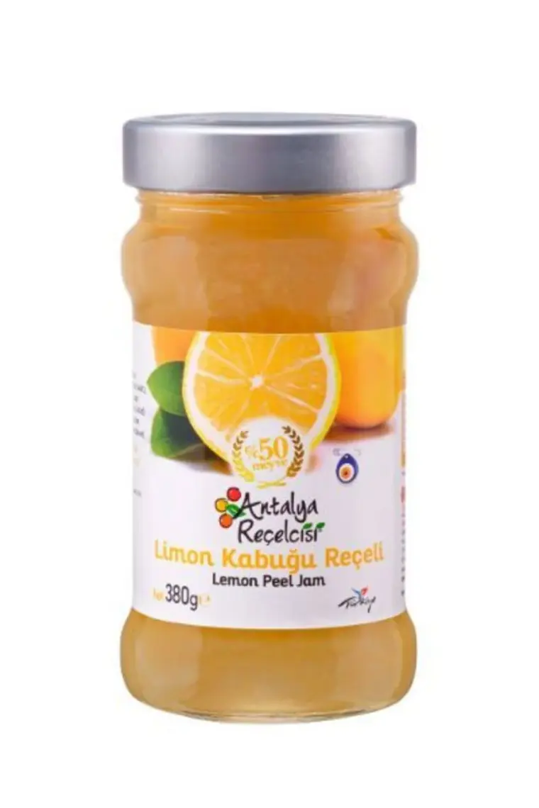 Antalya Reçelcisi Limon Kabuğu Reçeli %50 Meyve Klasik Seri 380 Gr