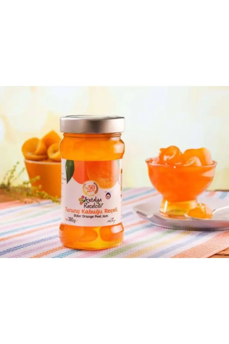 Antalya Reçelcisi Turunç Kabuğu  Reçeli %50 Meyve Klasik Seri 380 Gr
