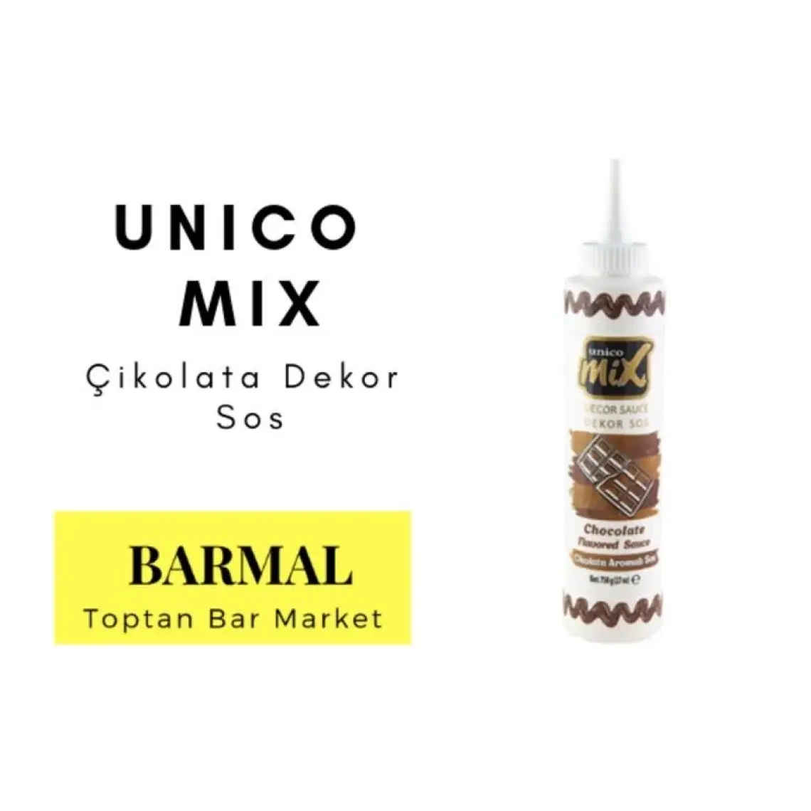 Unicomix Beyaz Çikolata Dekor Sos 750 Ml