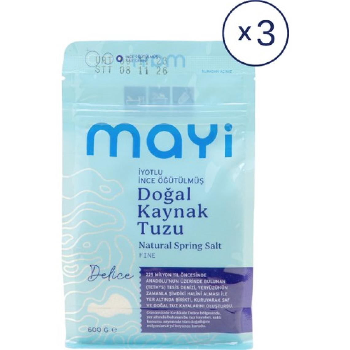 Mayi Tuz 3'lü 600 gr Ince Öğütülmüş Tuz Paketi