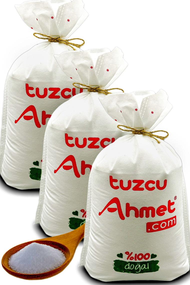 Çankırı Tuzcusu  3'lü 5 kg 1. Kalite Taş Değirmende Öğütülmüş Kaya Tuzu