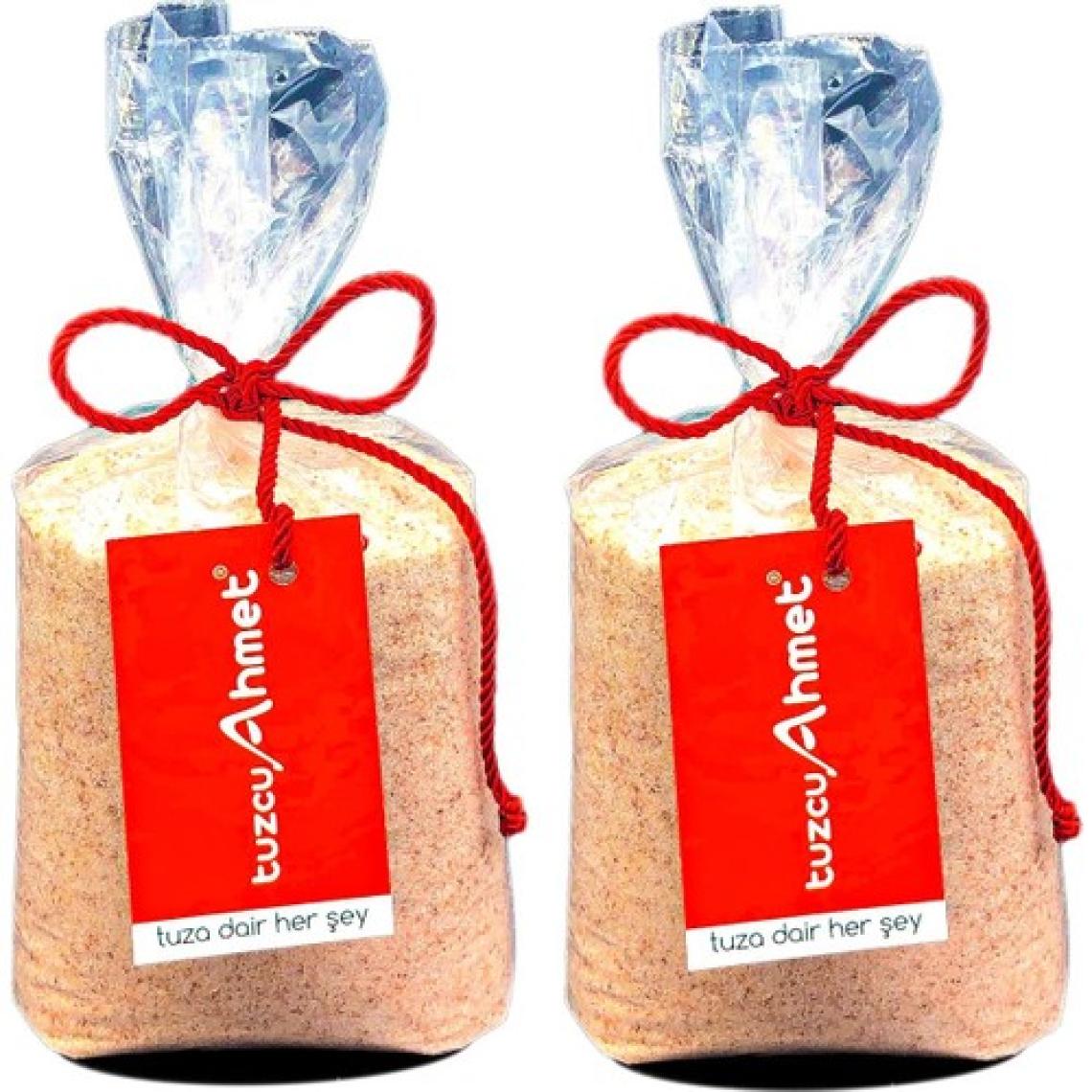 Tuzcu Ahmet  2 Adet 1 kg Öğütülmüş Doğal Himalaya  Kaya Tuzu Pembe