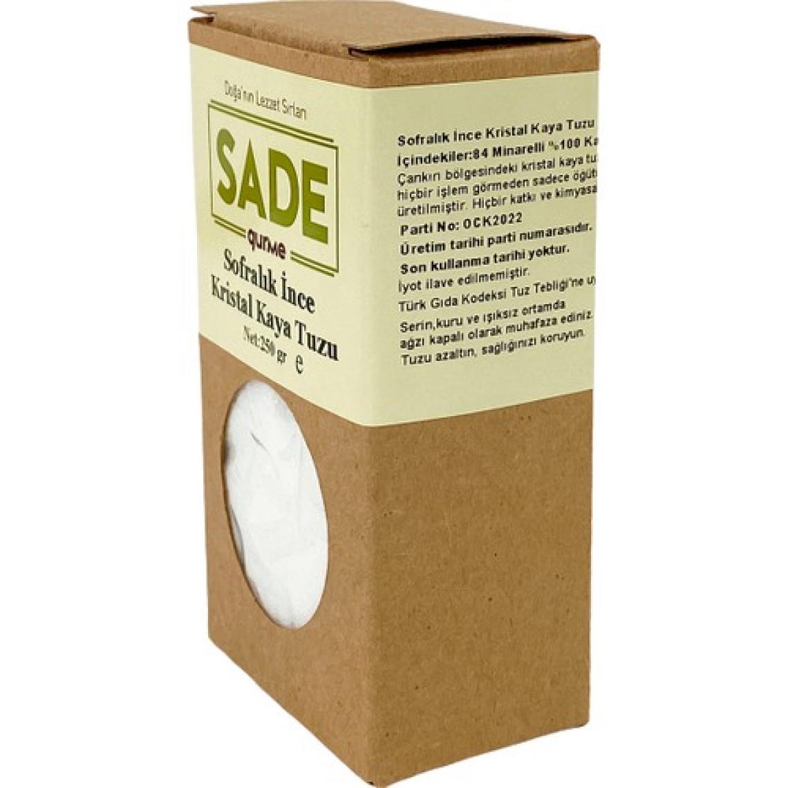 Sade Gurme Sofralık Ince Kristal Kaya Tuzu 250GR.