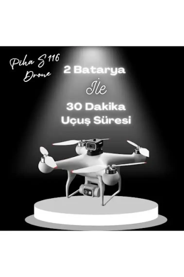 Piha S116 Max Drone Fırçasız Motor 2 Batarya ile 30 Dakika Uçuş 1080P Hd Çift Kamera Engelden Kaçınma Modu