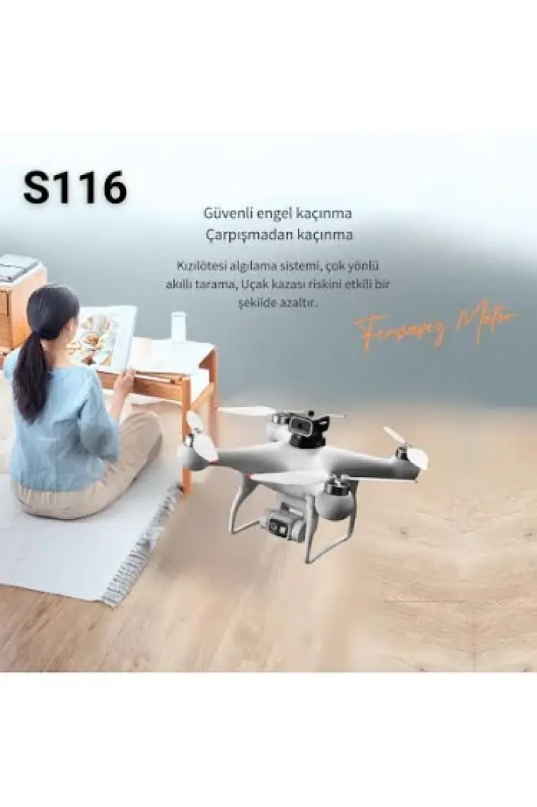 Piha S116 Max Drone Fırçasız Motor 2 Batarya ile 30 Dakika Uçuş 1080P Hd Çift Kamera Engelden Kaçınma Modu