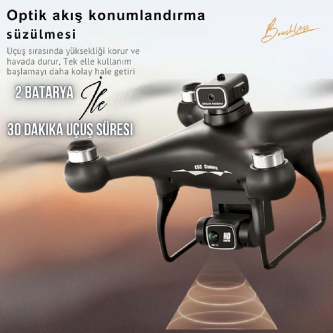 Piha S116 Max Drone Fırçasız Motor 2 Batarya ile 30 Dakika Uçuş 1080P Hd Çift Kamera Engelden Kaçınma Modu