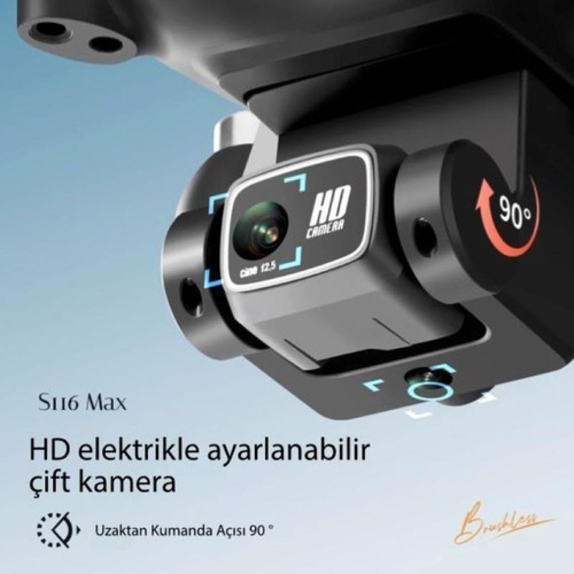 Piha S116 Max Drone Fırçasız Motor 2 Batarya ile 30 Dakika Uçuş 1080P Hd Çift Kamera Engelden Kaçınma Modu