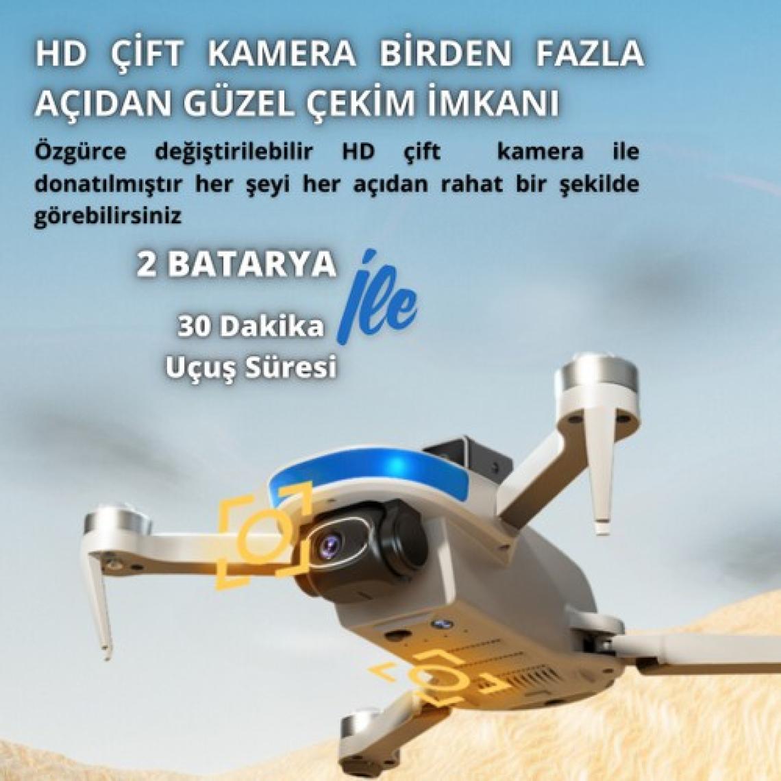 Piha B6 MiniDrone 2Batarya ile 30Dakika Uçuş Beni Takip Et Gps 1080p Hd Çift Kamera Engelden Kaçınma