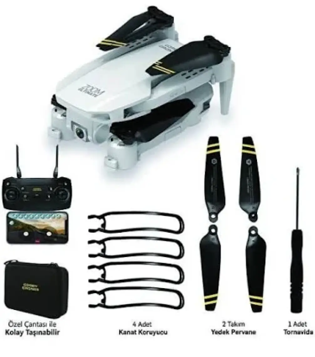 Corby CX017 Wifi Çift Kameralı Katlanabilir 1080P Drone + 2 Bataryalı Set