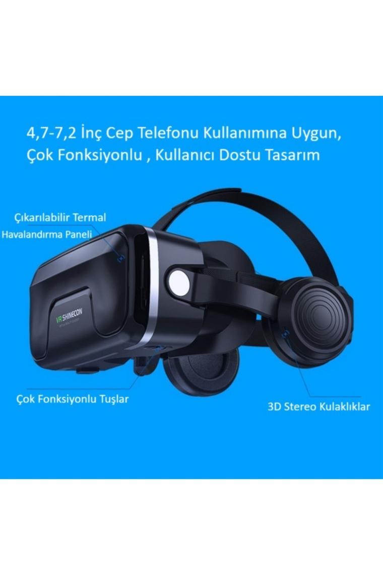 Sanal Gerçeklik Gözlüğü Kulaklıklı 3d Vr Filmler Video Oyunları Tüm Telefonlara Uyumlu