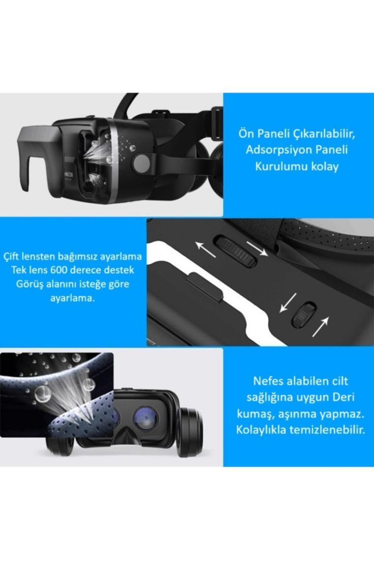 Sanal Gerçeklik Gözlüğü Kulaklıklı 3d Vr Filmler Video Oyunları Tüm Telefonlara Uyumlu