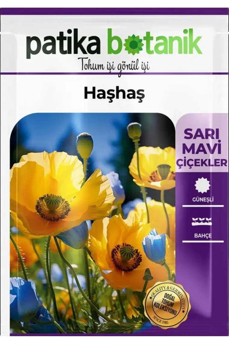 Patika Botanik 7000 Adet Haşhaş Tohumu - Sarı, Mavi Renk