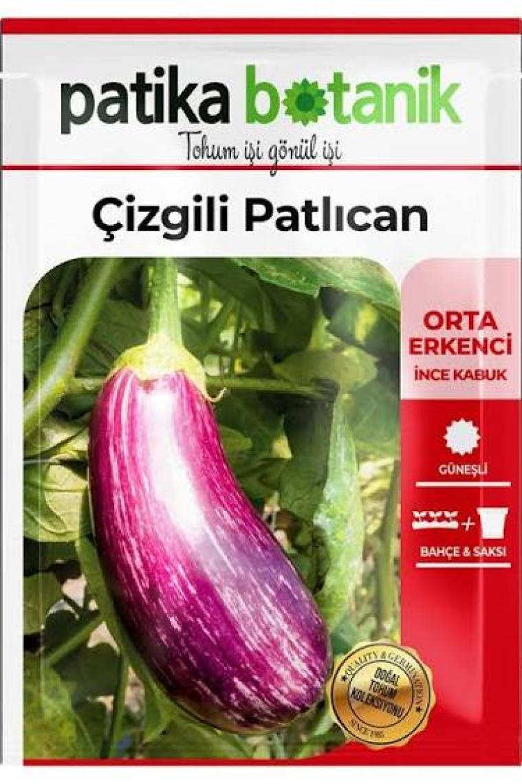 Patika Botanik 200 Adet Çizgili / Alaca Patlıcan Tohumu