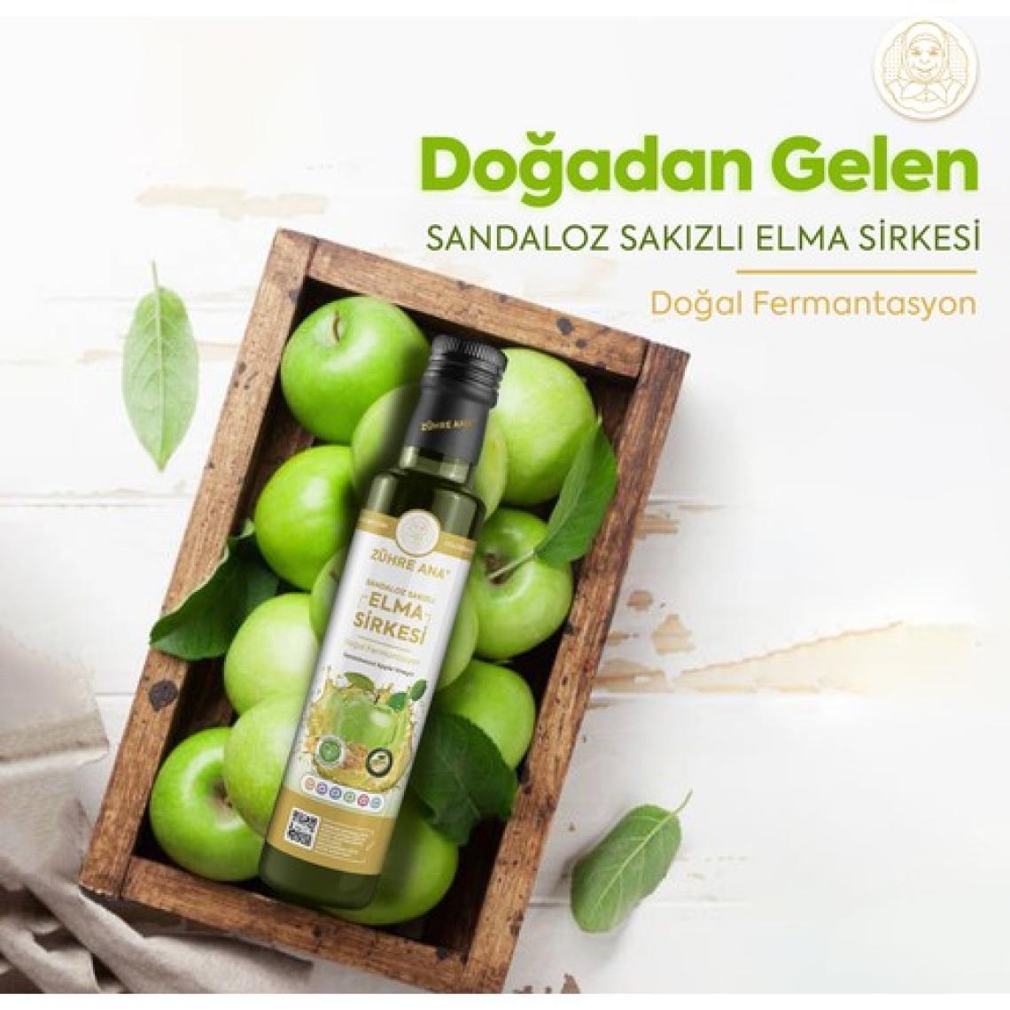 Zühre Ana Sandaloz Sakızlı Elma Sirkesi Doğal Fermantasyon Sandalwood Apple Vinegar 500 ml