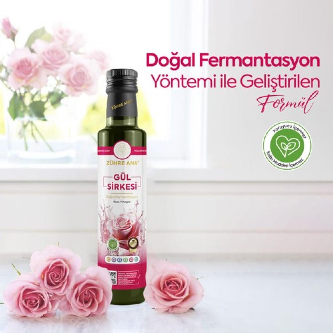 Zühre Ana Gül Sirkesi Doğal Fermantasyon Rose Vinegar 500 ml
