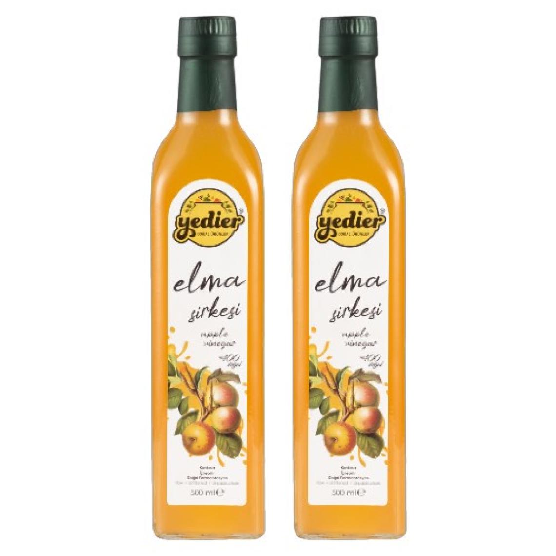 Yedier Doğal Fermantasyon Elma Sirkesi 500ml - 2'li Paket
