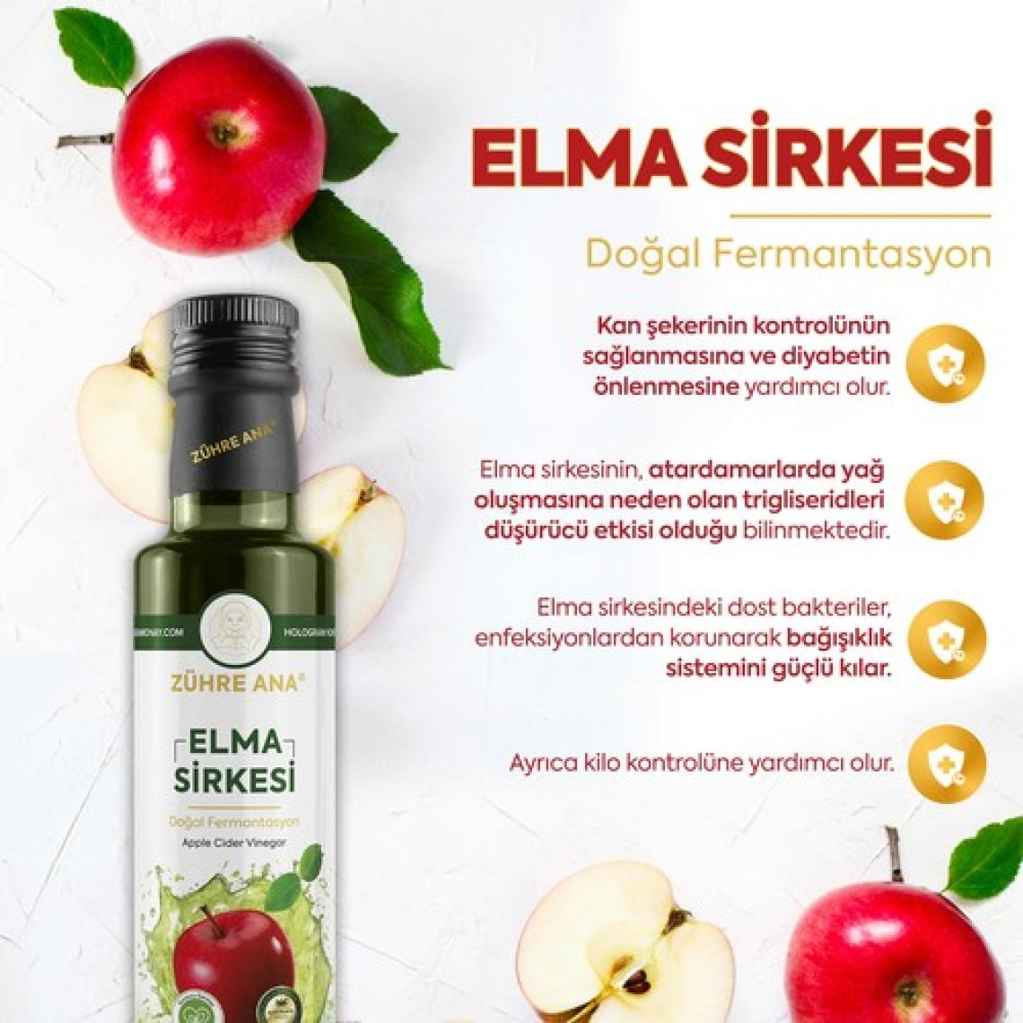 Zühre Ana Elma Sirkesi Doğal Fermantasyon Apple Cider Vinegar 500 ml