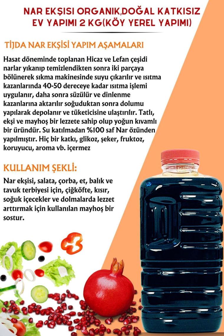 Nar Ekşisi Organik,doğal Katkısız Ev Yapımı 2 Kg(KÖY YEREL YAPIMI)