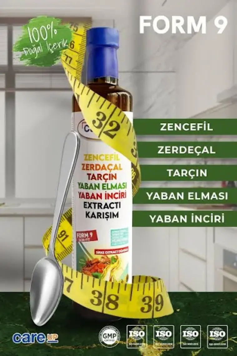 Organik Form-9 Zerdeçal ve Zencefil Sirke Ekstrakt Karışımı 500 ml