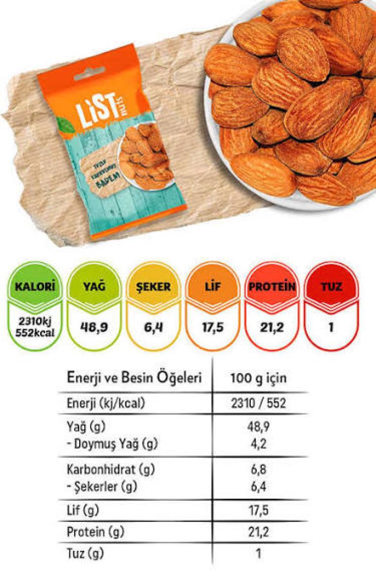 List Nuts Tuzlu Kavrulmuş Badem 10 x 40 gr