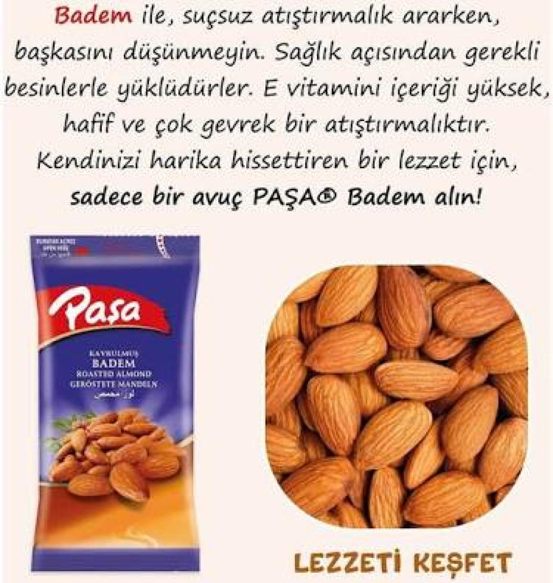 Paşa Kuruyemiş Kavrulmuş Badem İçi 40 gr X 12 Adet (480 gr)