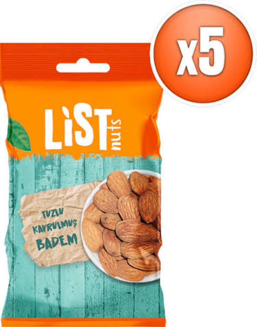 List Nuts Tuzlu Kavrulmuş Badem 5 x 40 gr