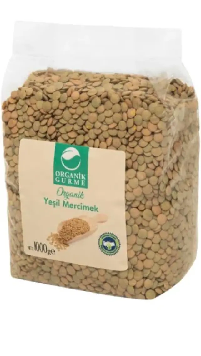 Organik Gurme Yeşil Mercimek 1000 gr