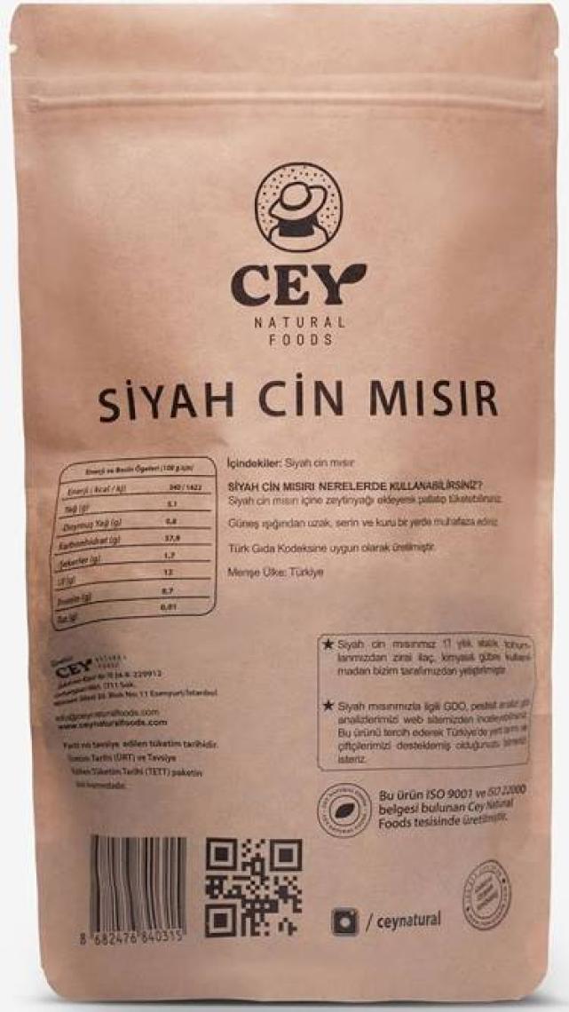 Cey Natural Foods Siyah Cin Mısır 500 gr