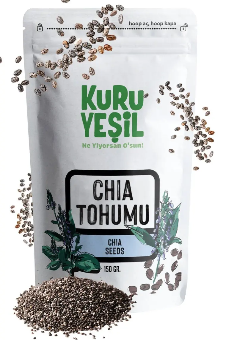Kuru Yeşil - Chia Tohumu  -  Katkısız - Glutensiz - Chia Seeds - 150 gr