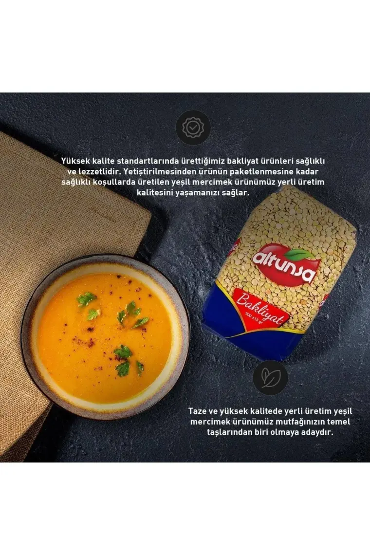 Altunsa Yeşil Mercimek Yerli 900 gr