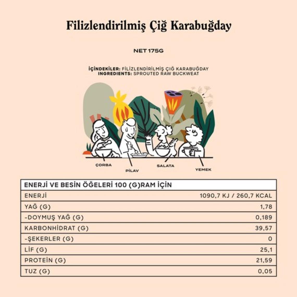 The Good Wild Glütensiz Filizlendirilmiş Çiğ Karabuğday 175 G