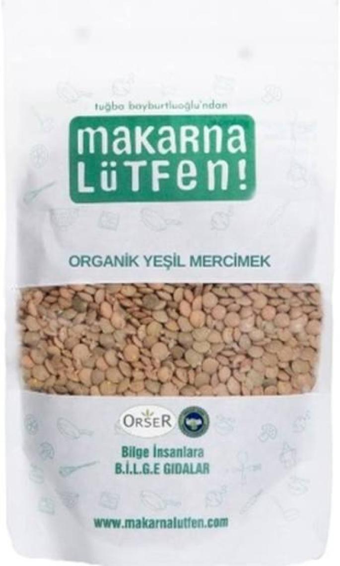 Makarna Lütfen Organik Yeşil Mercimek (250 gram)