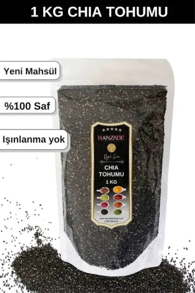 Hanzade Bitkisel Chia Tohumu Çiya Seed Yeni Mahsül Katkısız 1 kg