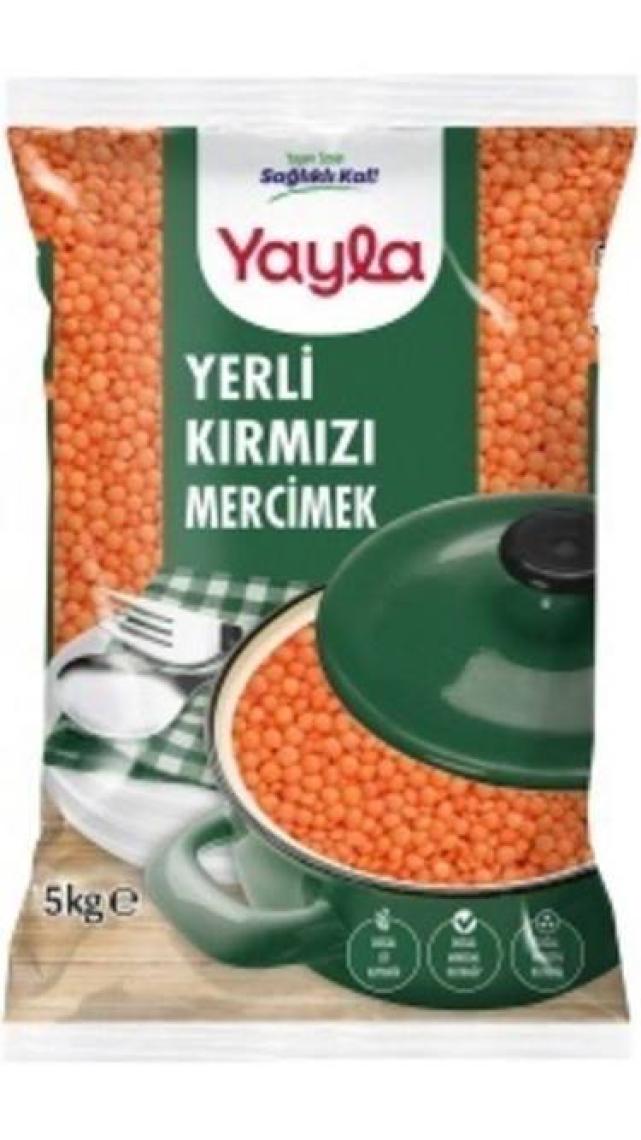 Yayla Yerli Kırmızı Mercimek 5 kg