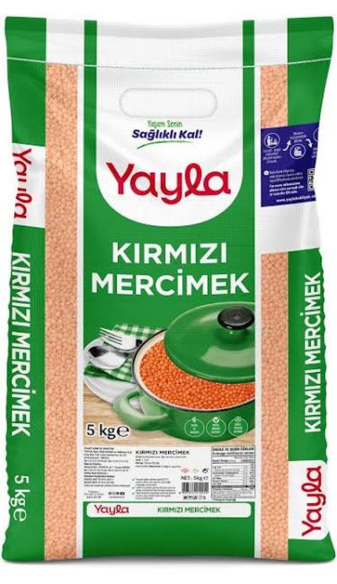 Yayla Yerli Kırmızı Mercimek 5 kg