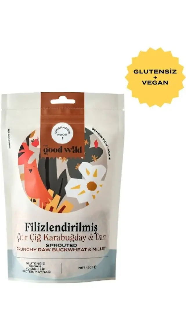 The Good Wild Glütensiz Filizlendirilmiş Çıtır Çiğ Karabuğday & Darı 150 G